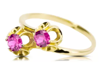 Anneau Améthyste Or jaune 14 carats Style vintage vrc266y